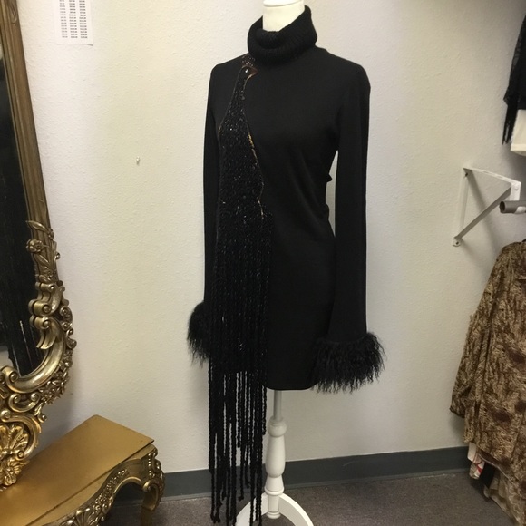 Peacock faux fur dress Like New - Picture 7 of 7